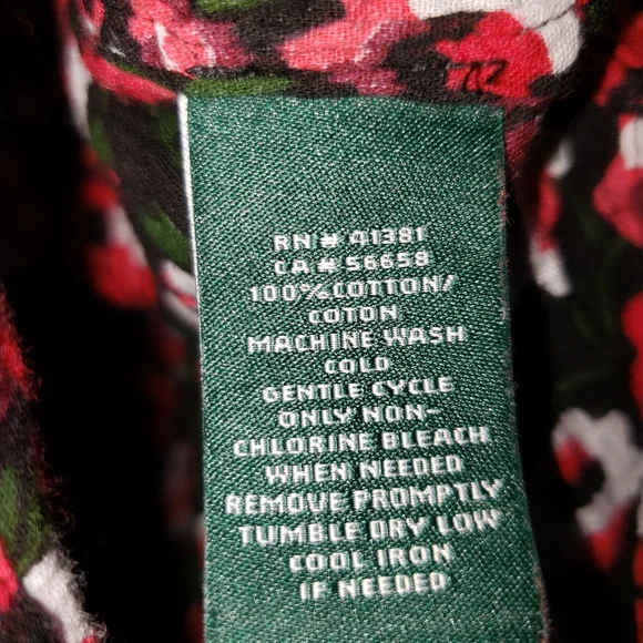 NWOT Ralph Lauren red pink & black floral button down blouse top Womens Large - Picture 3 of 6